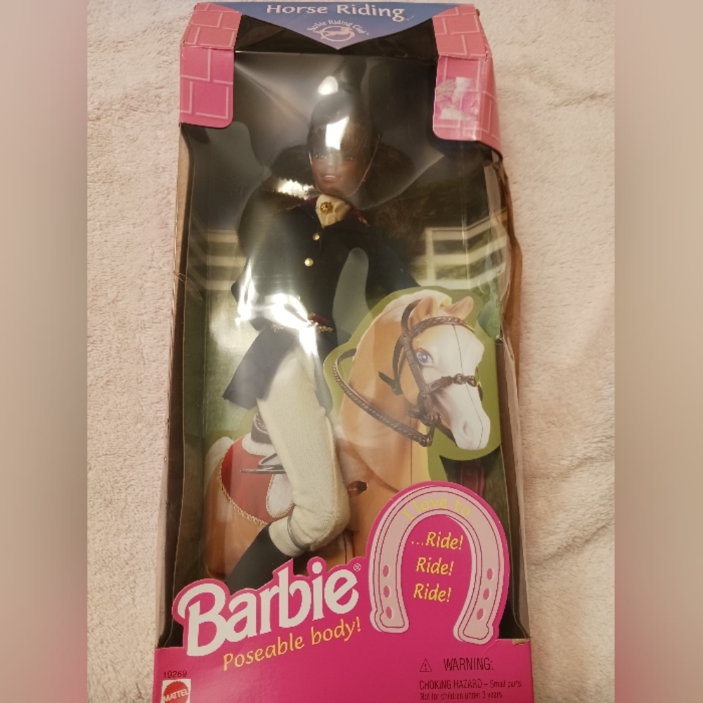 NWOT Barbie doll with riding attire
